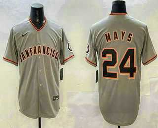 Men%27s San Francisco Giants #24 Willie Mays Grey Limited Stitched Jersey->santurce crabbers->MLB Jersey